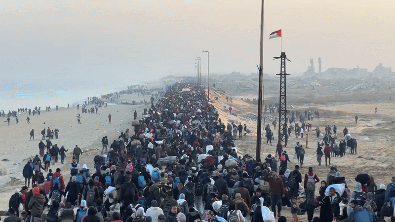 miles de palestinos retornan a sus casas en el norte de gaza despues de 15 meses de guerra
