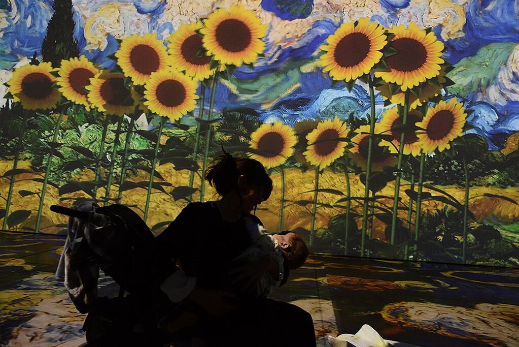 “Van Gogh, el sueño inmersivo” en Córdoba. La muestra que retoma la obra del pintor Vincent Van Gogh en plan multimedia ocupa cerca de 700 metros cuadrados en el Centro de Convenciones. (José Gabriel Hernández / La Voz)