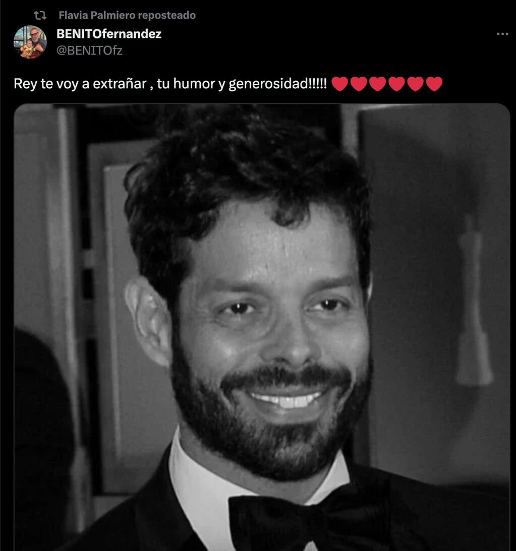 La despedida de Benito Fernández a Mariano Caprarola en Twitter. (Foto: Captura de pantalla)