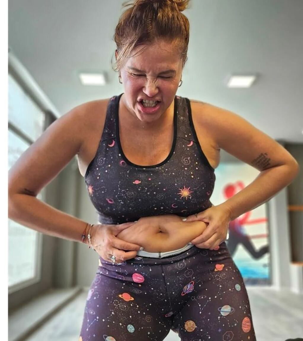 Nazarena Vélez mostró los avances en el gimnasio