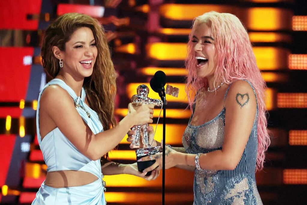 Shakira y Karol G ganaron el VMA a mejor colaboración por su videoclip "TQG" (Foto gentileza)