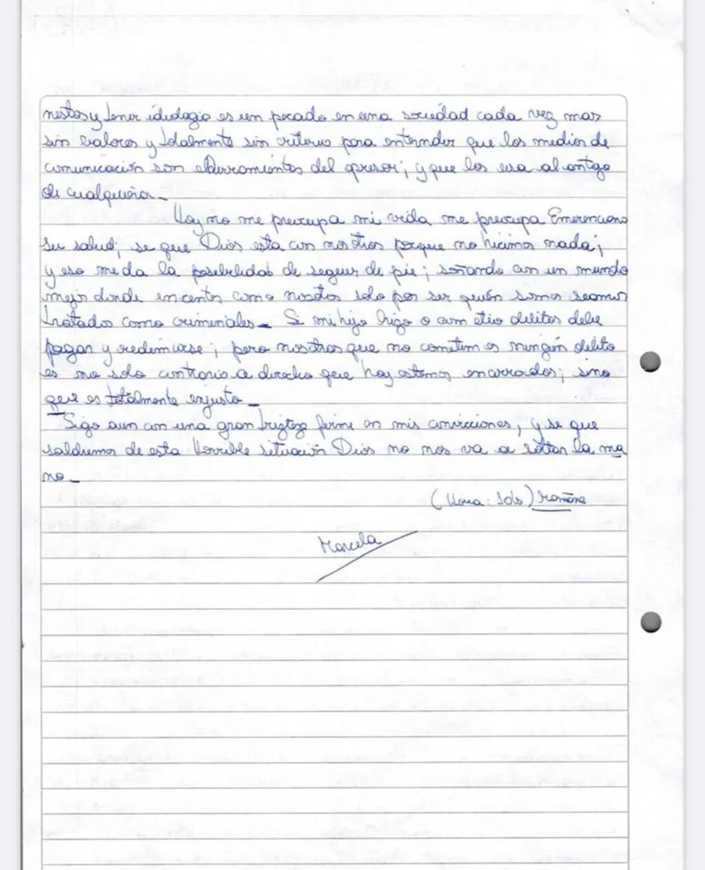 La madre de César Sena acusó a su hijo por el femicidio de Cecilia Strzyzowski.