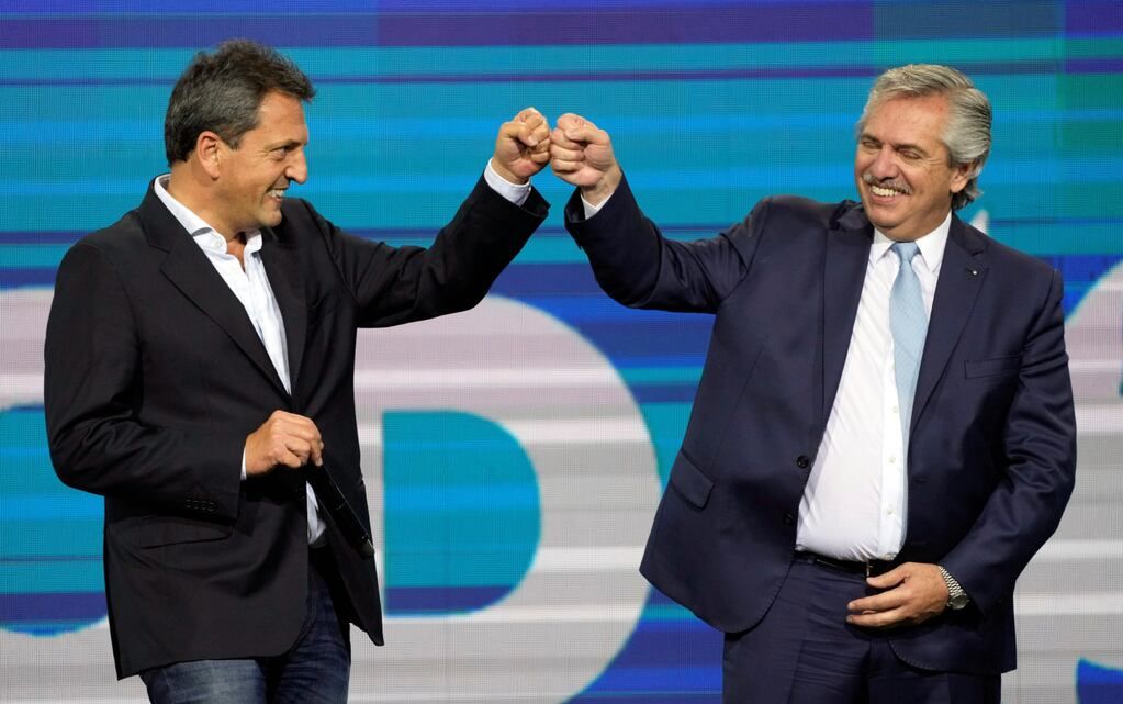 VIAJE. El ministro de Economía, Sergio Massa, y el presidente Alberto Fernández tienen planeado viajar juntos a Estados Unidos (AP/Archivo)