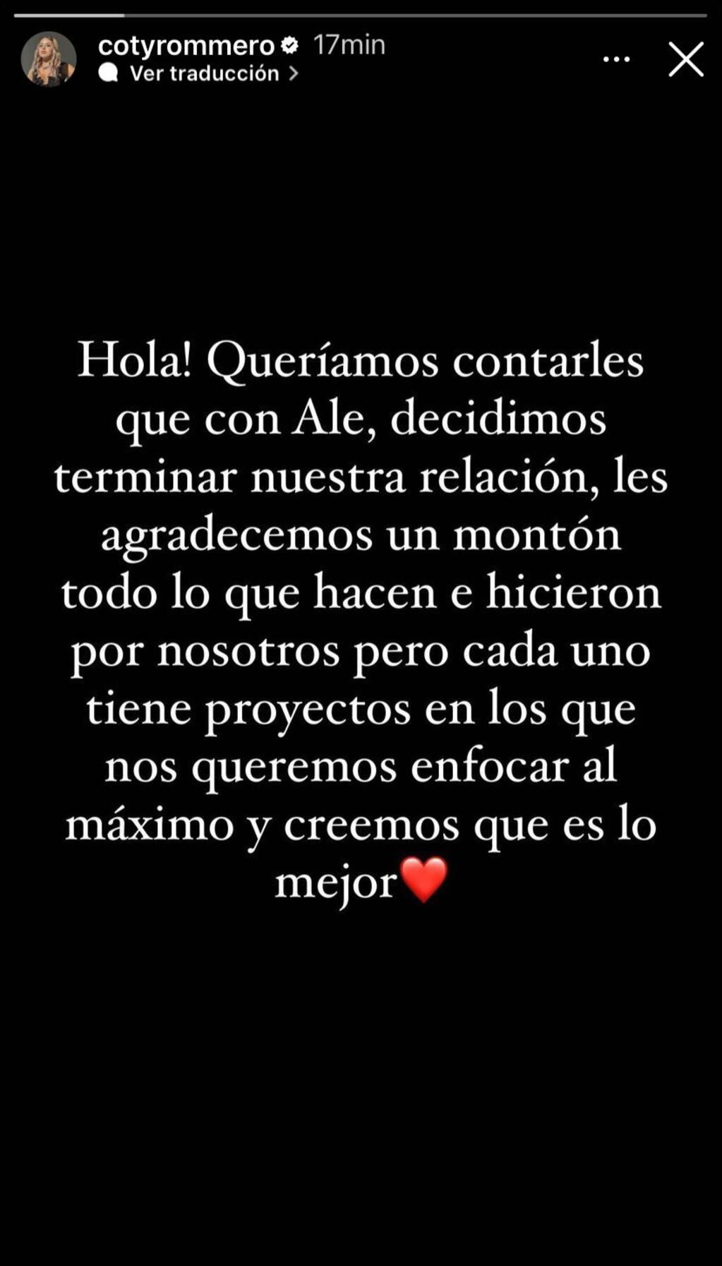 Coti Romero y “El Conejo”, los ex Gran Hermano, separados.
