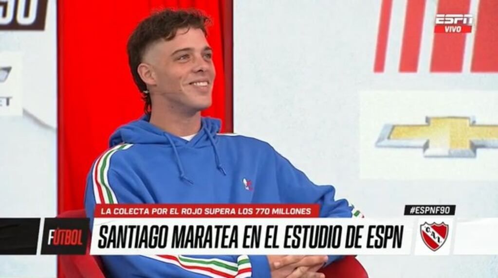 Santiago Maratea visitó el estudio de ESPN para una larga entrevista. (Captura).