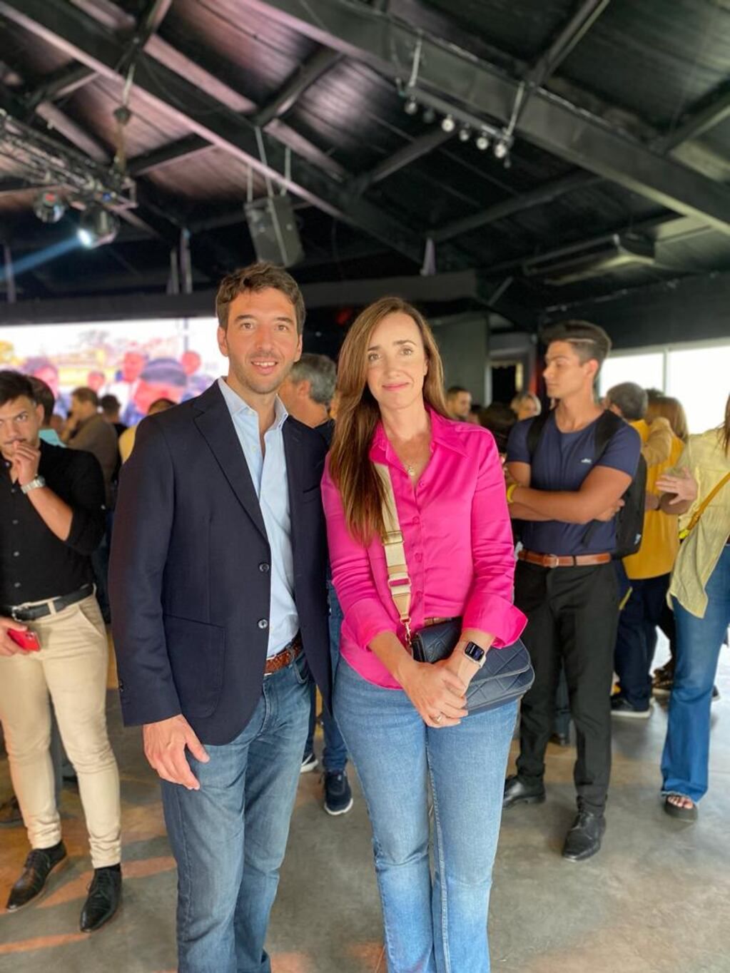 Agustín Ramírez en camapaña junto a referentes de su agrupación.