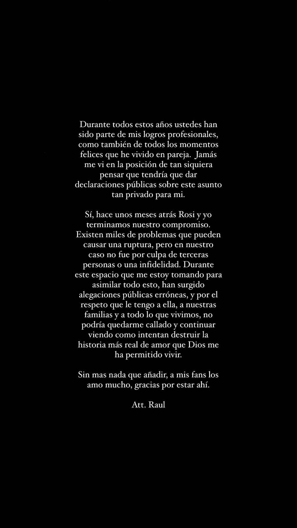 El mensaje de Rauw en las redes.