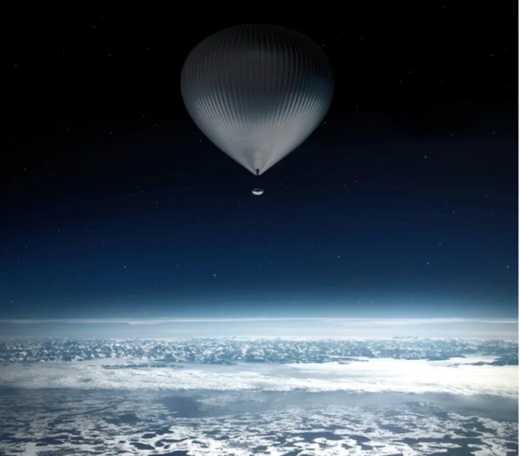 Zephalto dice que su restaurante suspendido en globo se elevará 25 kilómetros en la atmósfera. Gentileza: CNN.