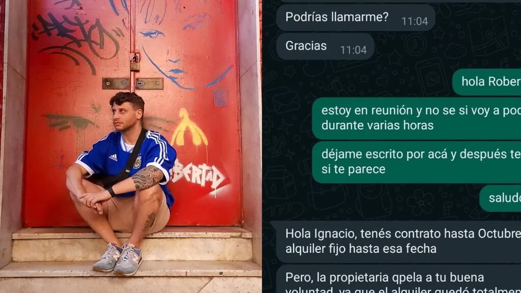 El mensaje de WhatsApp de una inmobiliaria que indignó a un joven. Gentileza: TN.