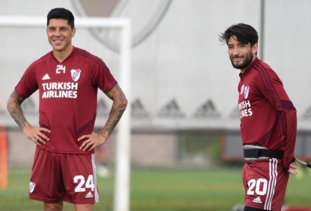 Enzo Perez y Milton Casco, dos que van de arranque en el Maracaná. / archivo 
