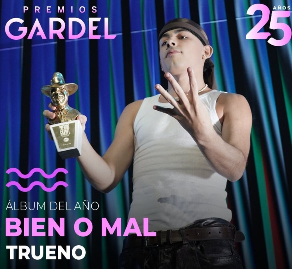 Trueno resultó el ganador del Gardel de Oro.