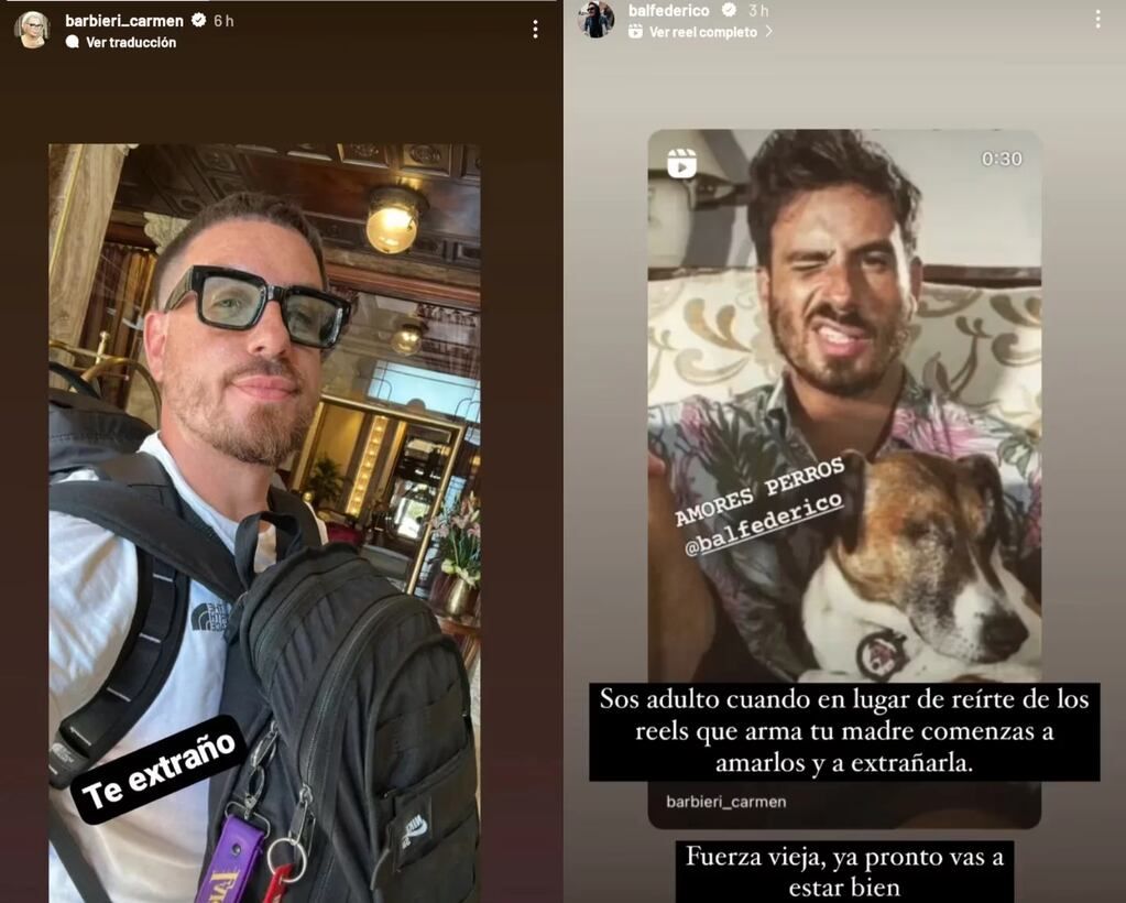 Los mensajes que intercambiaron Carmen Barbieri y Federico Bal en sus redes