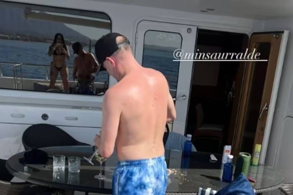  Insaurralde en un yate en el Mediterráneo  (Instagram)