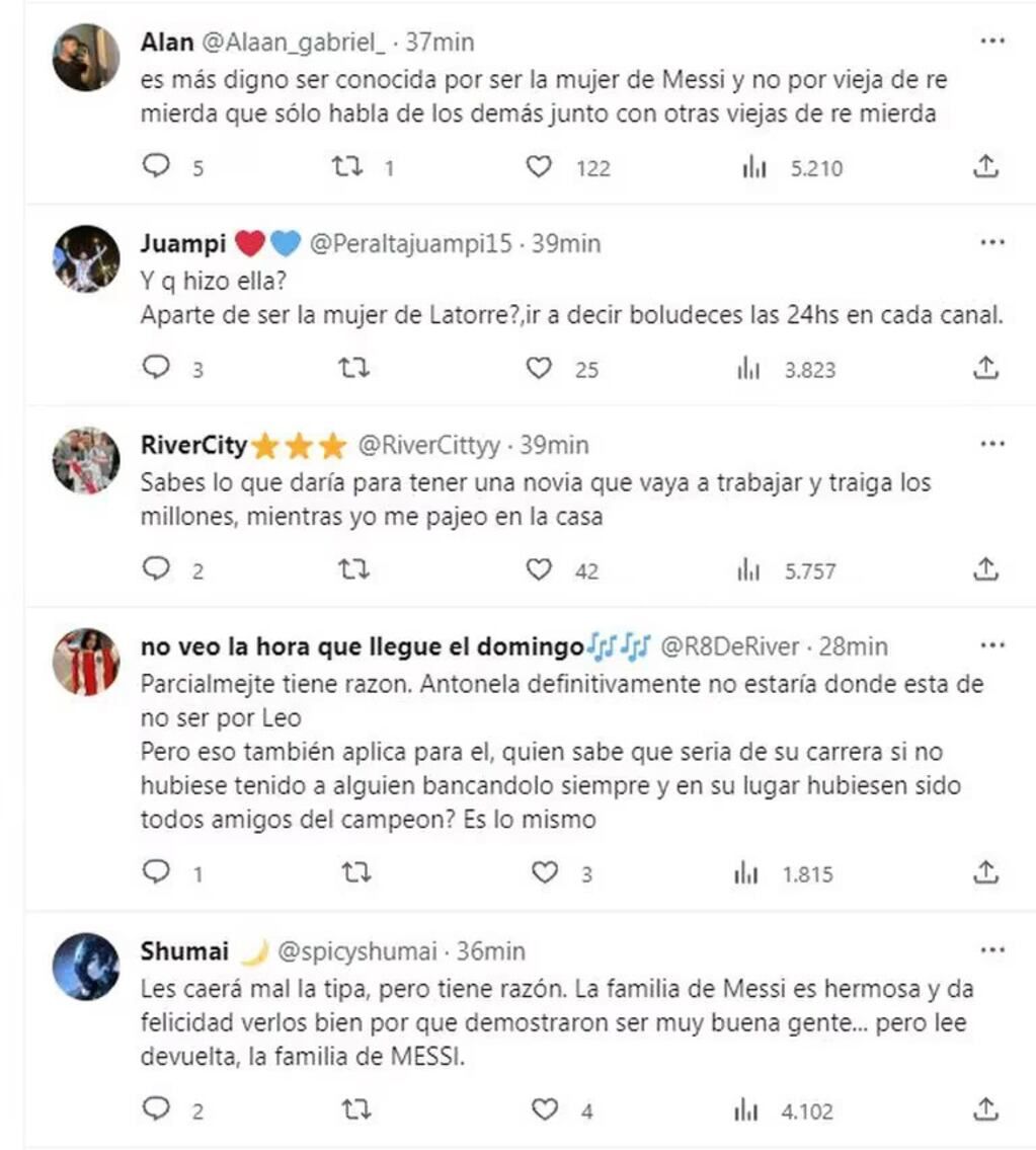 Yanina Latorre apuntó contra Antonela Roccuzzo.