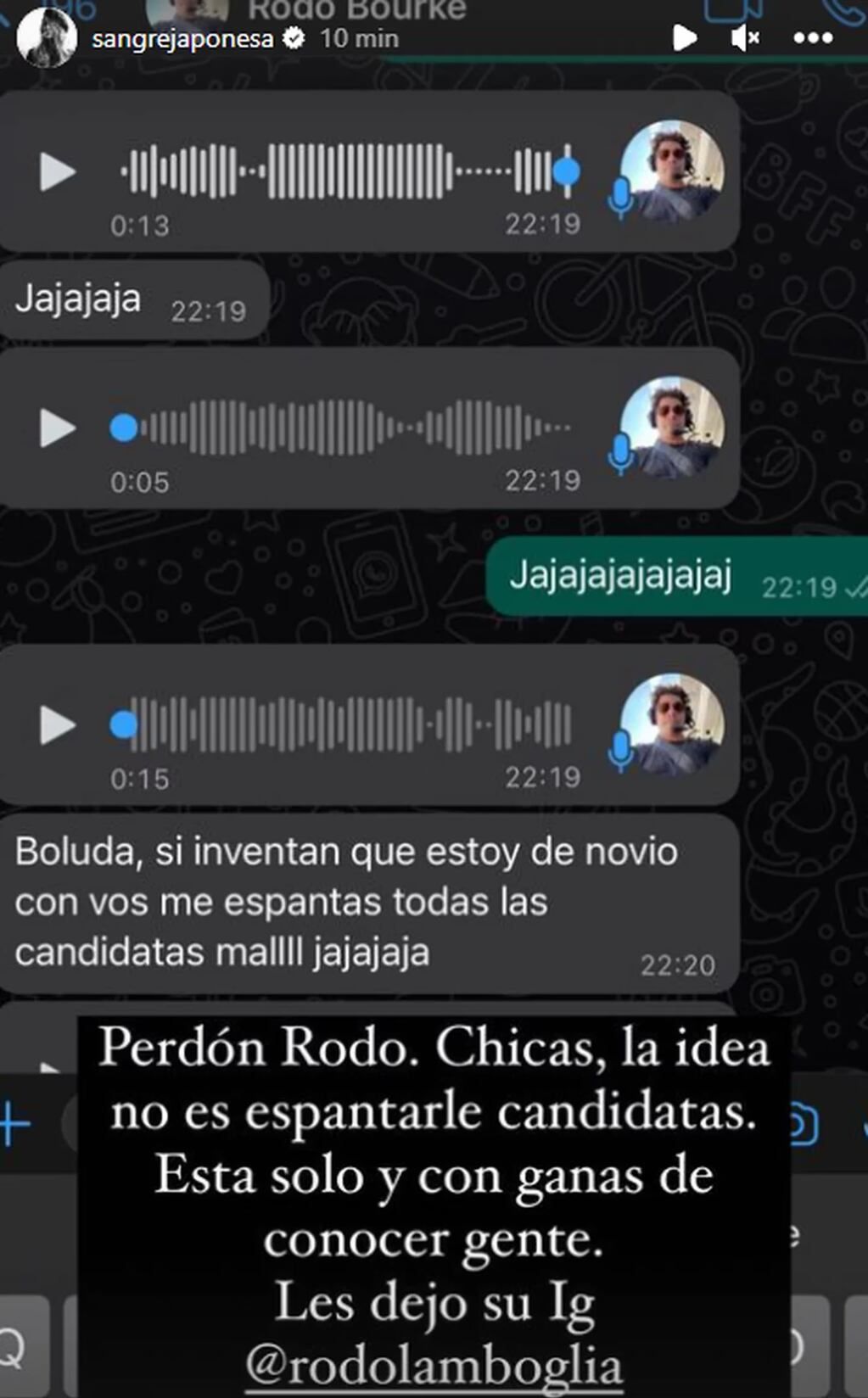 Rodo Lamboglia asegura que la China Suárez "le espanta a las candidatas"