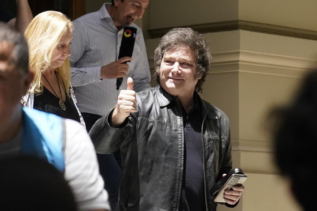 Milei, este domingo. (Clarín)