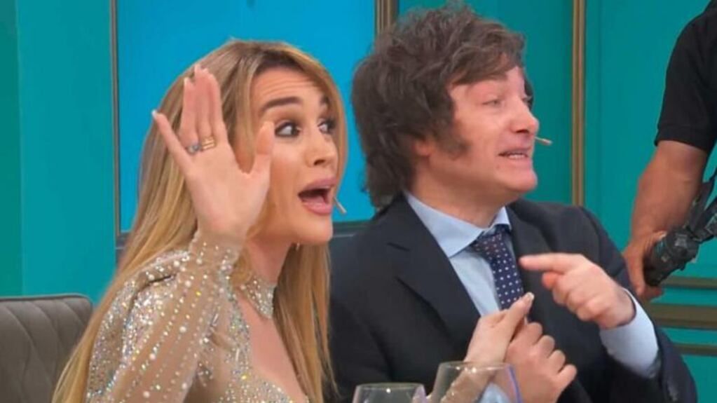 El político Javier Milei, cuando conoció a Fátima Flórez en lo de Mirtha
