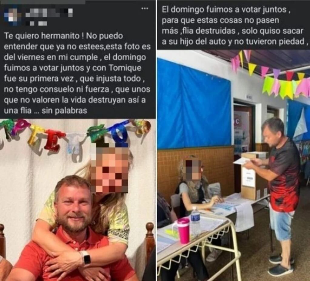 La despedida de la hermana de la víctima - Facebook