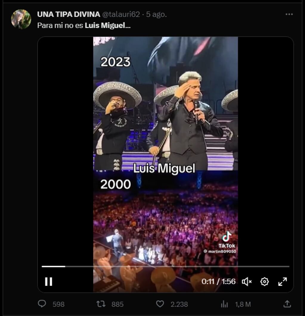 Las redes se suman a las teorías de que no es Luis Miguel quien canta en los shows