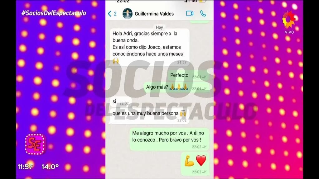 Guillermina Valdés habló sobre Joaquín Furriel.