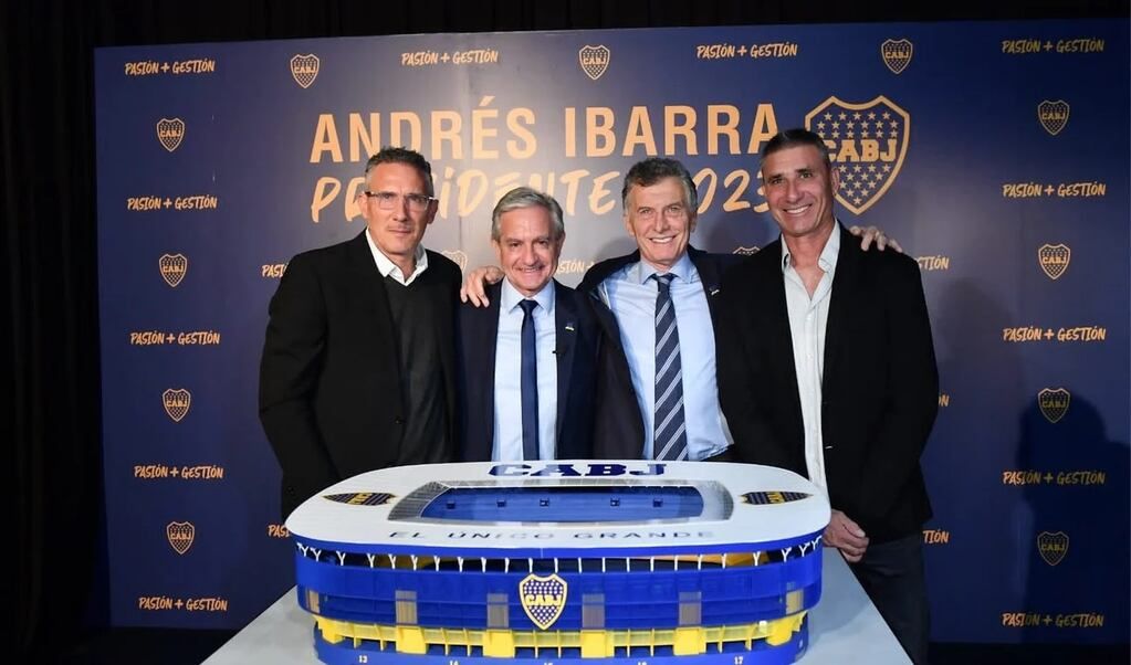 Diego Cagna ,Andres Ibarra, Mauricio Macri y el Pato Abbondanzieri.