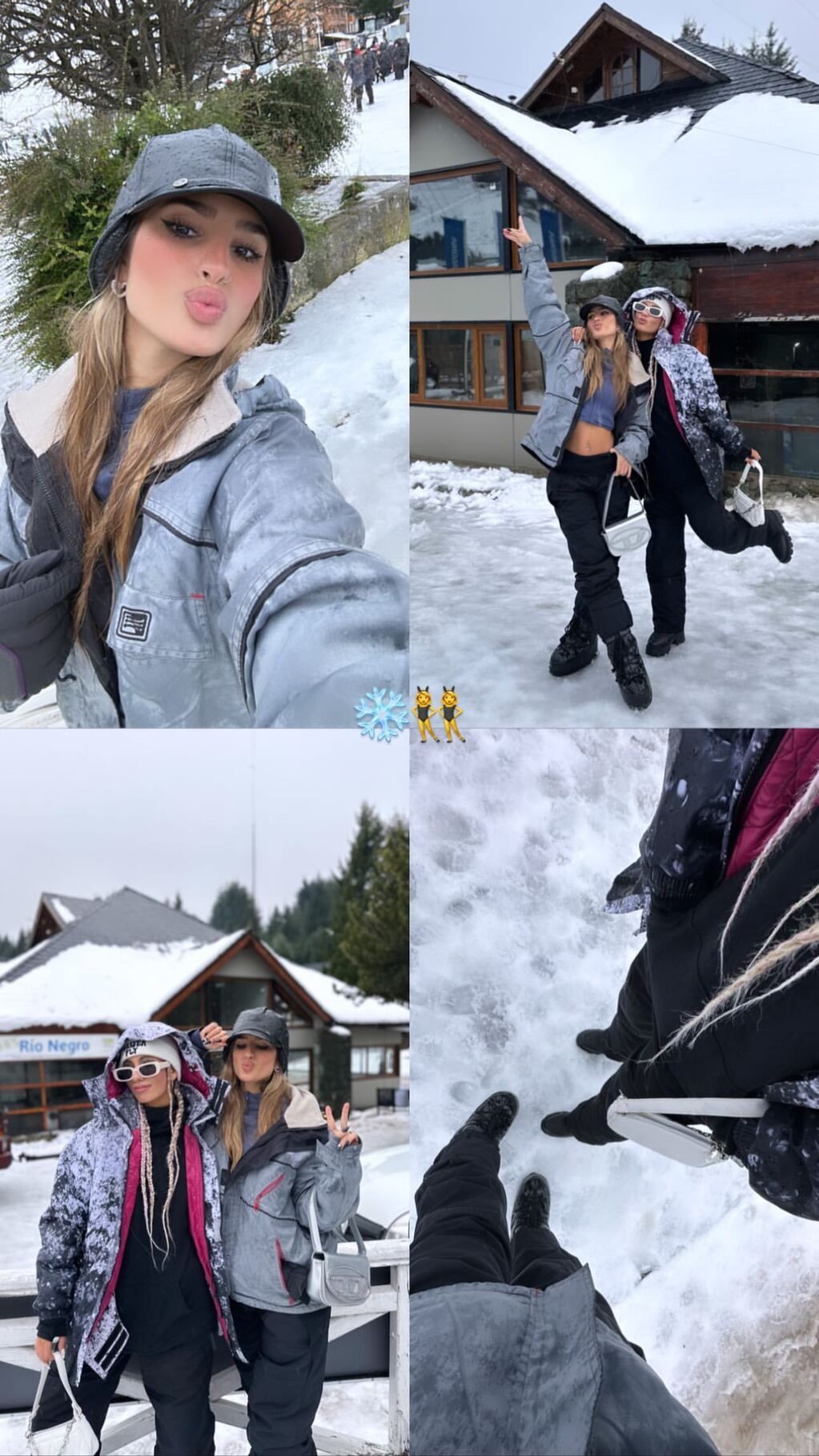 Julieta Poggio y Marcos Ginocchio coincidieron en Bariloche.