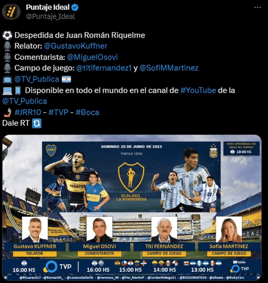 Partido despedida de Riquelme