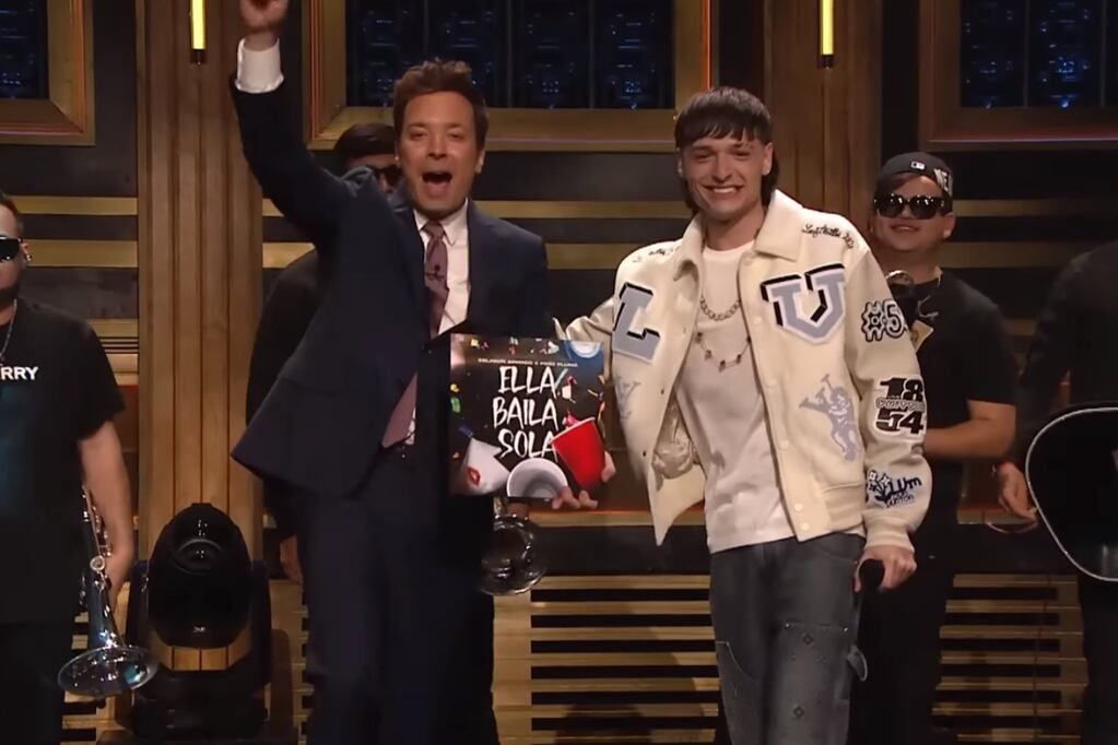 Peso Pluma en el Show de Jimmy Fallon. (Captura)