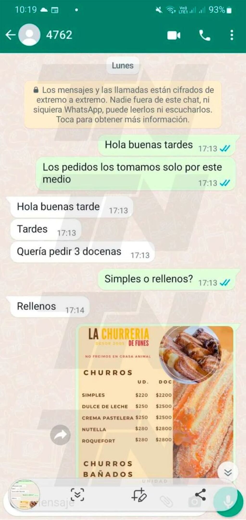 La conversación del local con la familia Messi.