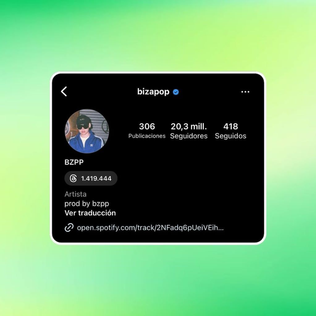 El cambio de IG de Bizarrap.