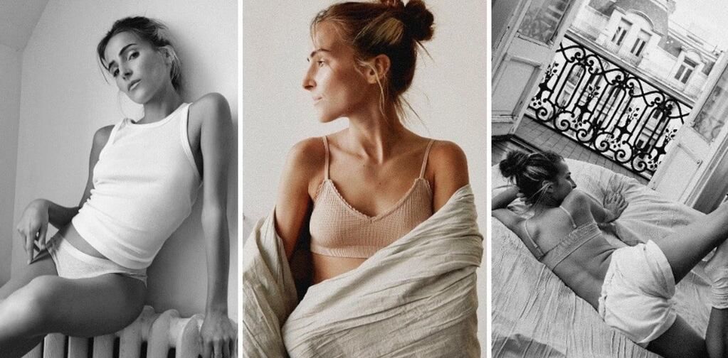 Ámbar de Benedictis debutó como modelo de una reconocida marca de lencería y ropa de dormir. - Gentileza