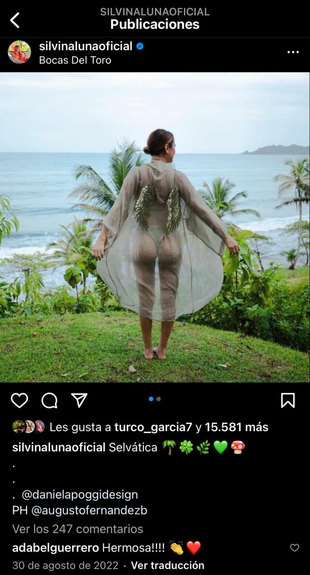 El estremecedor posteo de Silvina Luna. Gentileza Instagram.