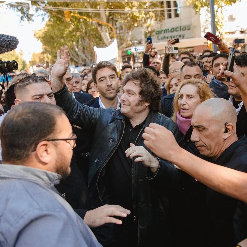 Agustín Ramírez con Javier Milei.