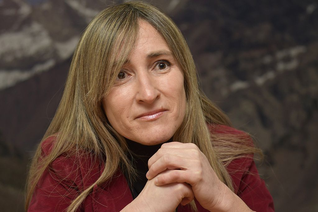 La candidata de La Libertad Avanza en Mendoza a diputada nacional dirigente del Partido Demócrata Mercedes "Mechi" Llano   Foto:  Orlando Pelichotti  