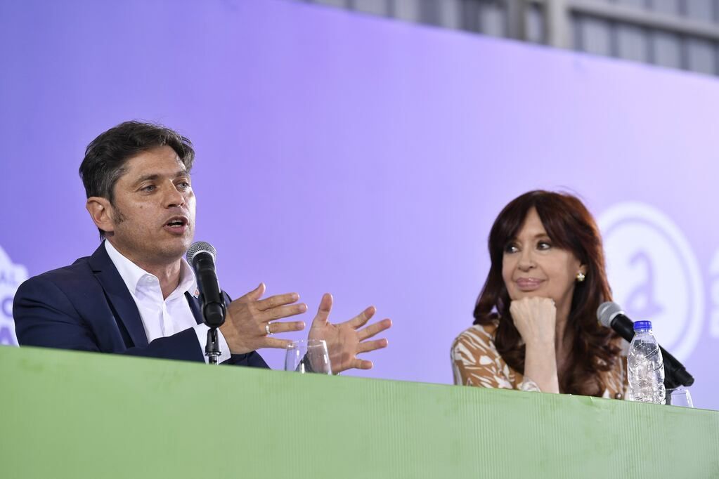 Axel Kicillof y Cristina Kirchner en un acto de Avellaneda.