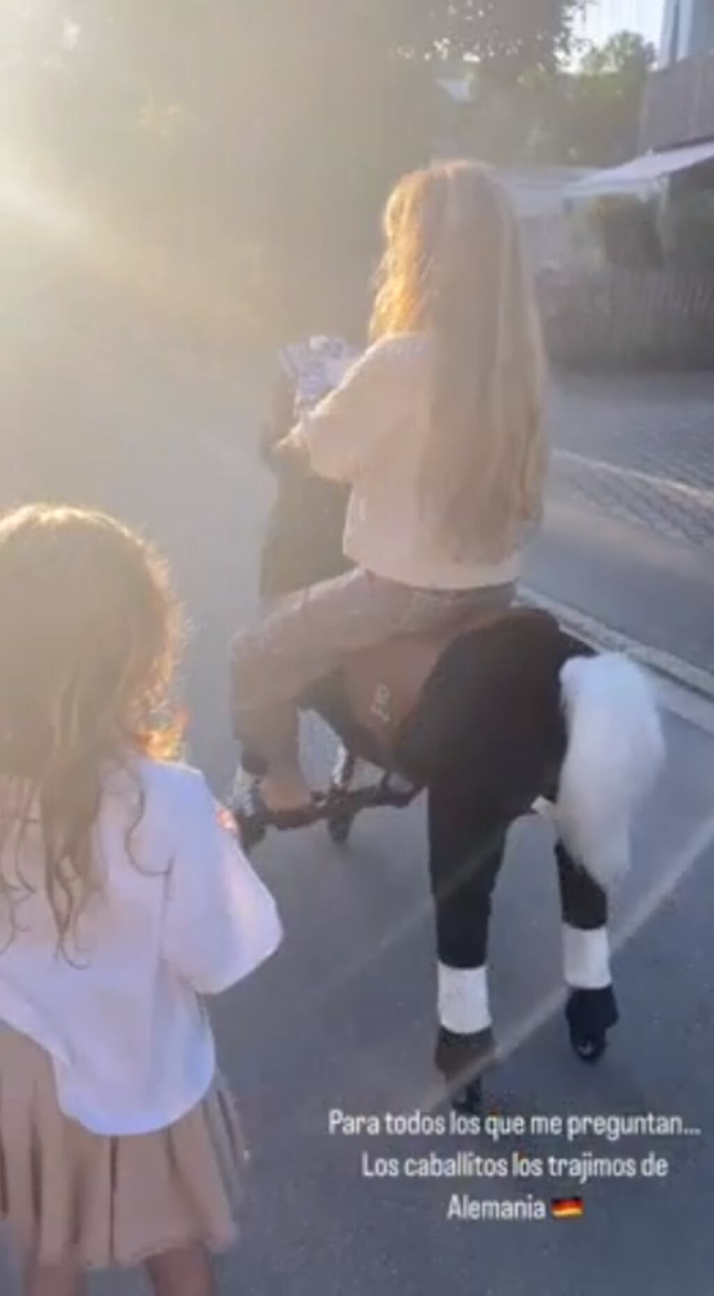 La modelo mostró el caballo de juguete que le trajo a sus hijas desde Alemania / Foto: Instagram