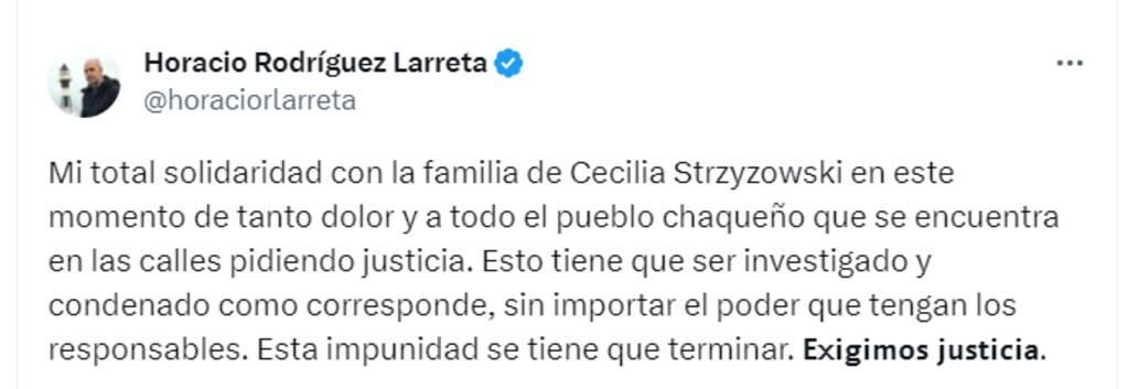 Dirigentes políticos y funcionarios acompañaron el pedido de justicia por Cecilia - Twitter