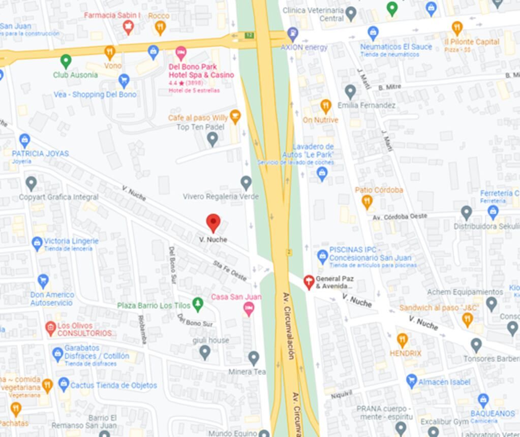 La ubicación donde estaba el auto.