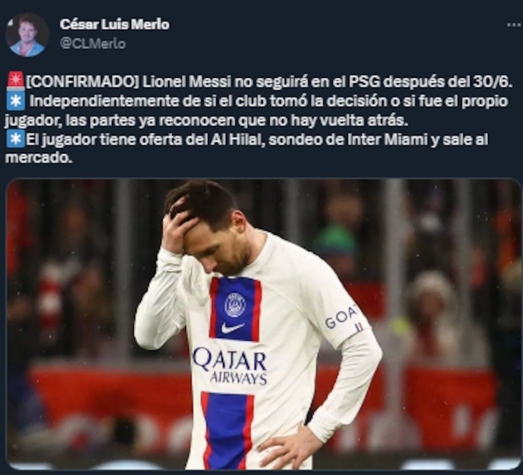 Lionel Messi no seguirá en el PSG