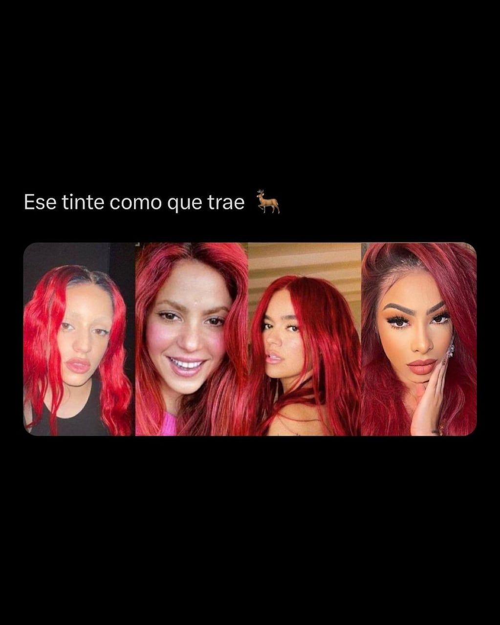 La coincidencia de Shakira, Rosalía, Karol G en el color de pelo.