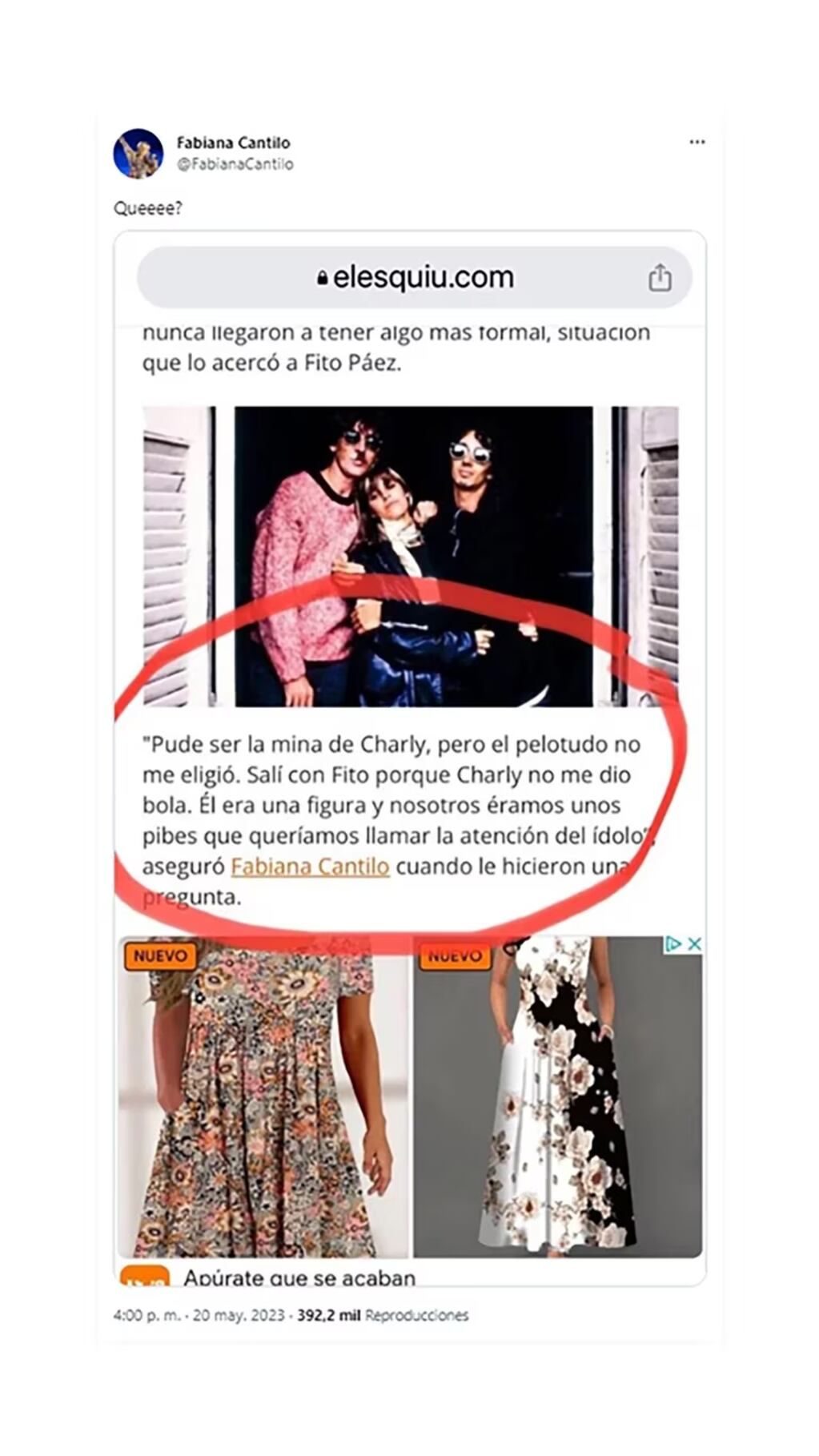 Fabiana Cantilo evitó dar detalles de su vida privada