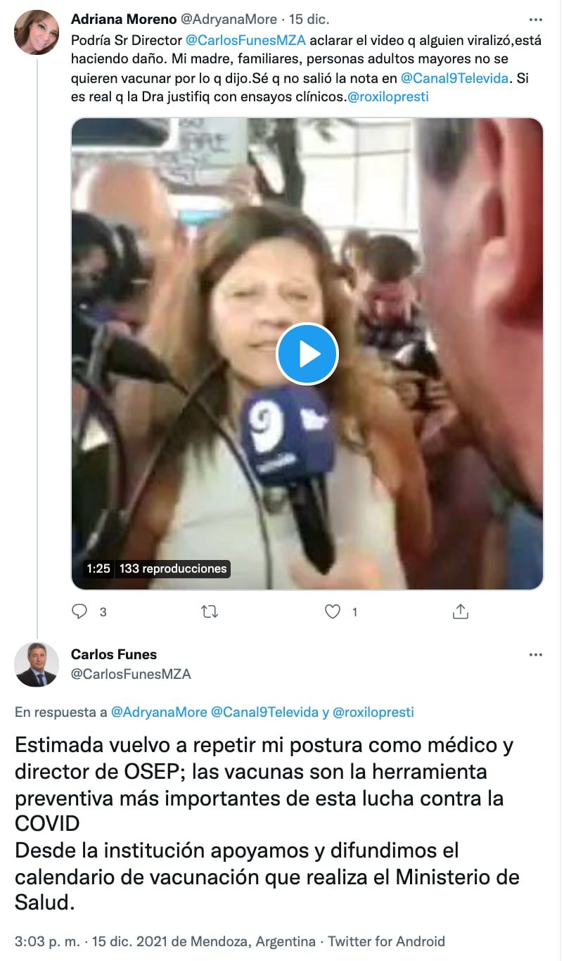 Supuesta médica de OSEP difundió información falsa sobre las vacunas y el director de la obra social salió a aclarar la información falsa