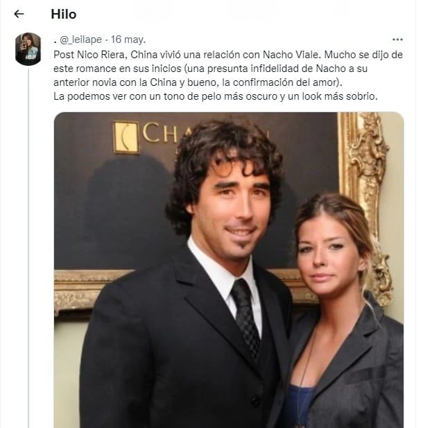 Un hilo de Twitter afirma que la China Suárez cambia de look según el amor del momento. De esta manera elige sus oufit para mimetizarse con su saliente.