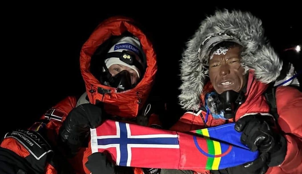 Kristin Harila y Tenjin Sherpa - Foto gentileza Snowbrains