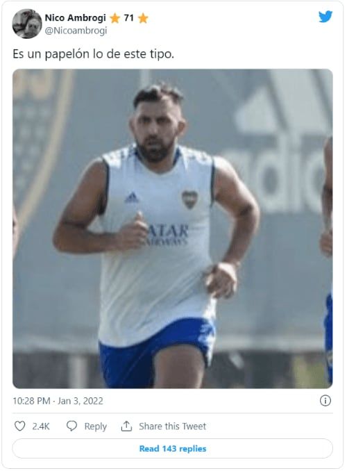 Wanchope Ábila con kilitos demás.