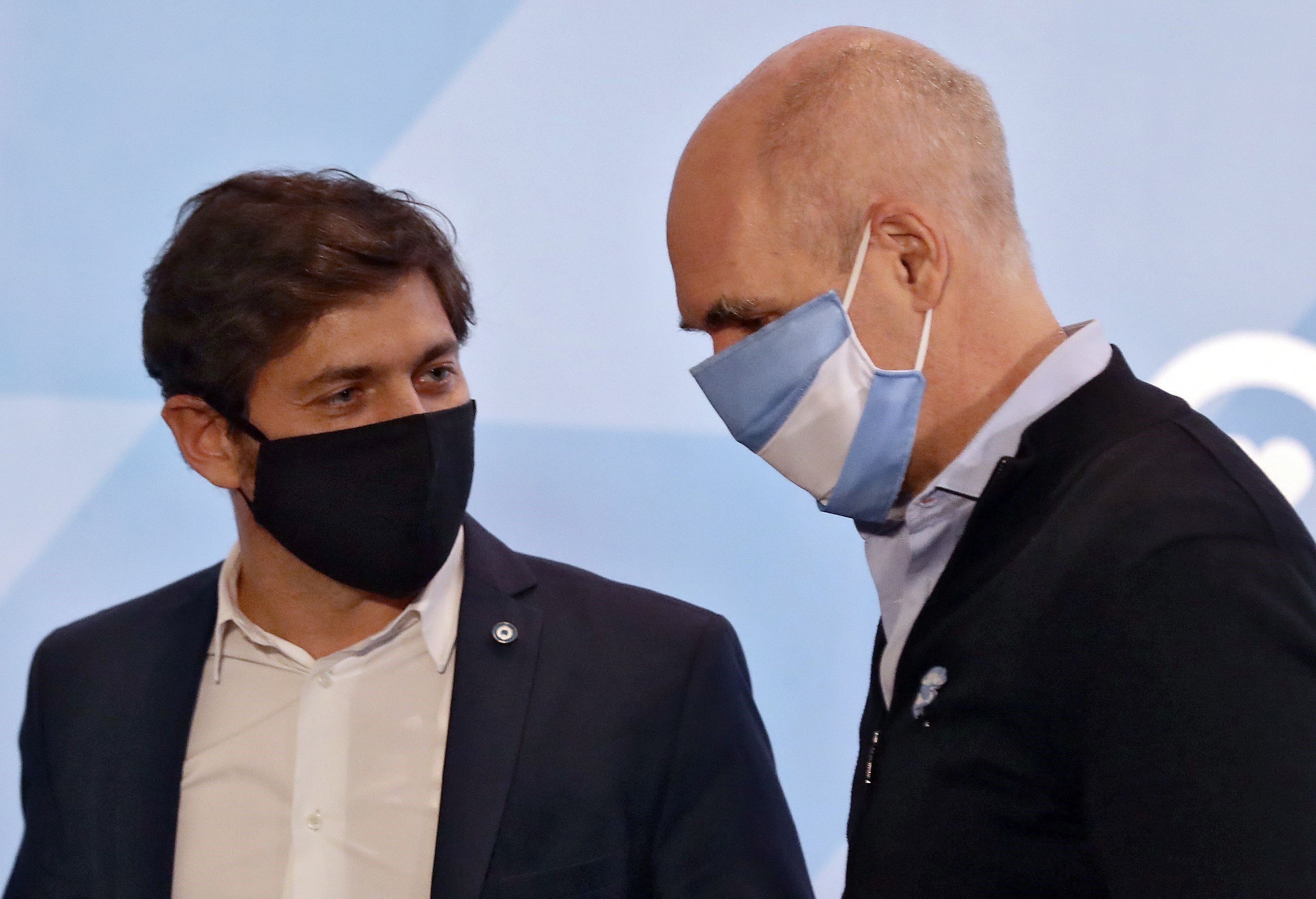 Axel Kiciloff y Horacio Rodríguez Larreta, en una foto de archivo (Télam)