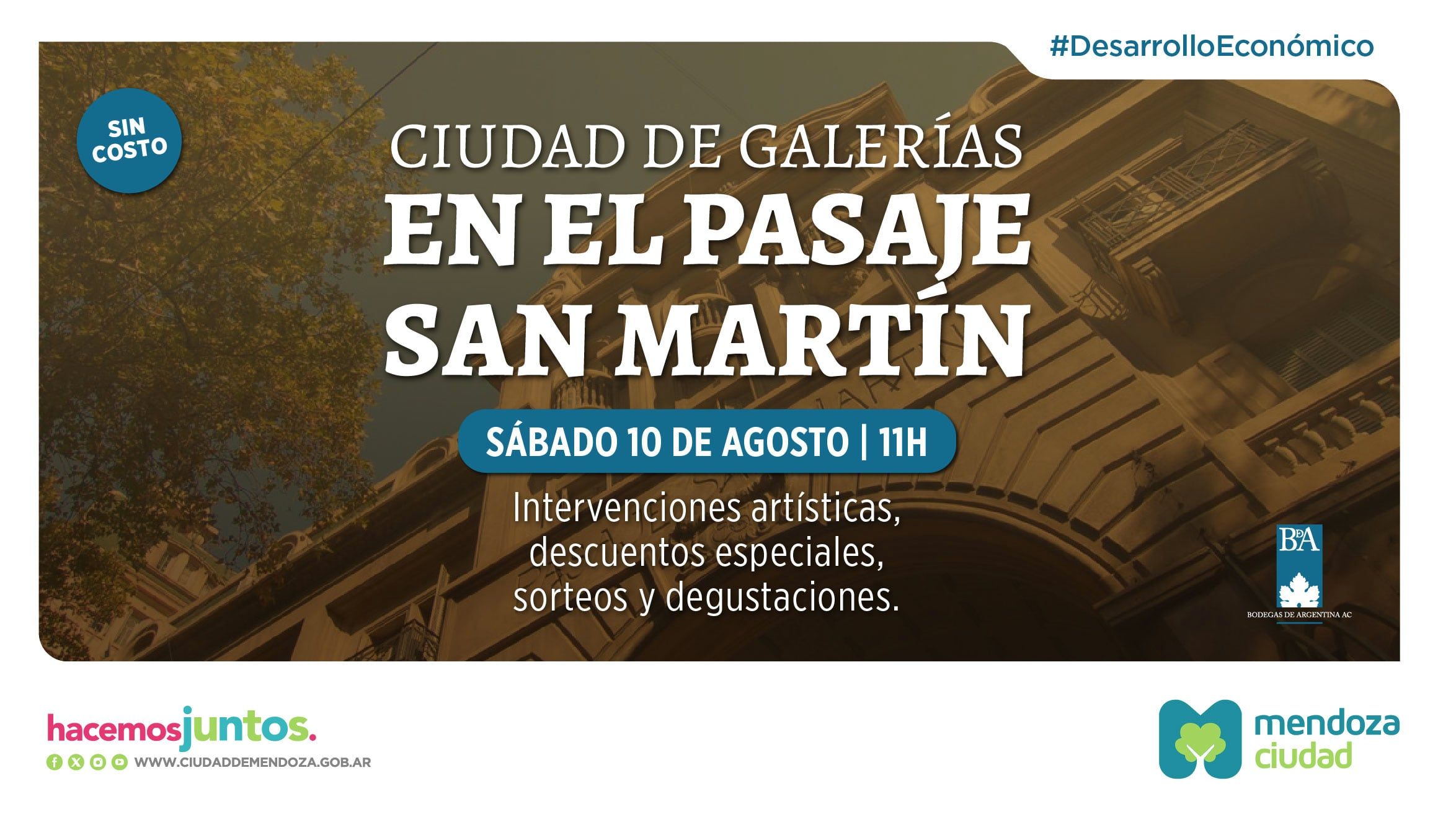 Ciudad de Galerías llega al Pasaje San Martín