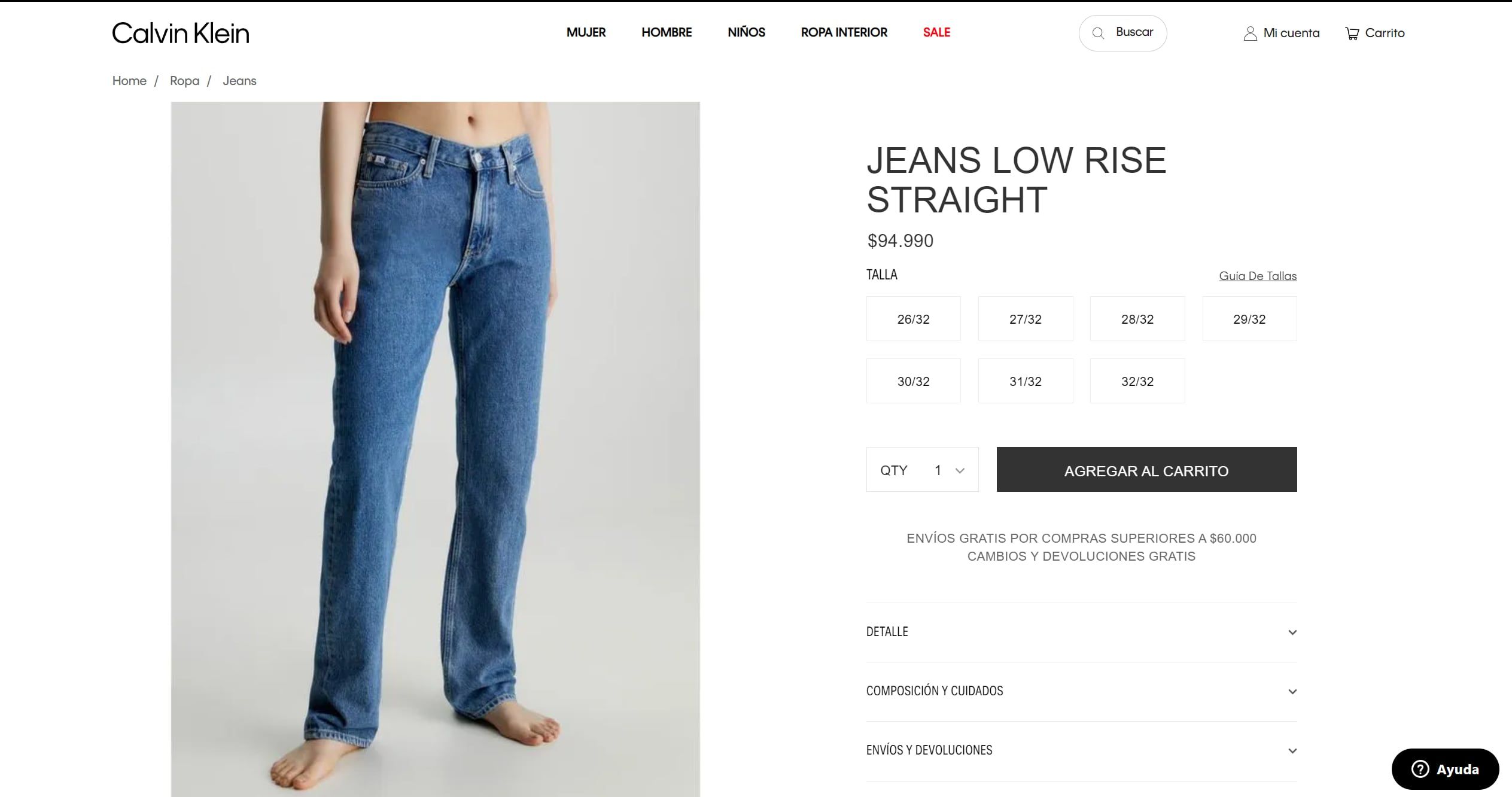 Jean Calvin Klein mujer, en Chile.