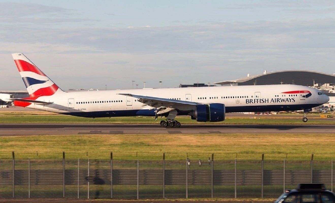 El último vuelo arribado a Ezeiza procedente de Reino Unido es de la empresa British Airways -