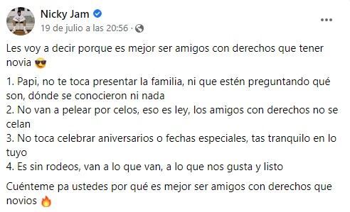 Las razones de Nicky Jam para no estar de novio